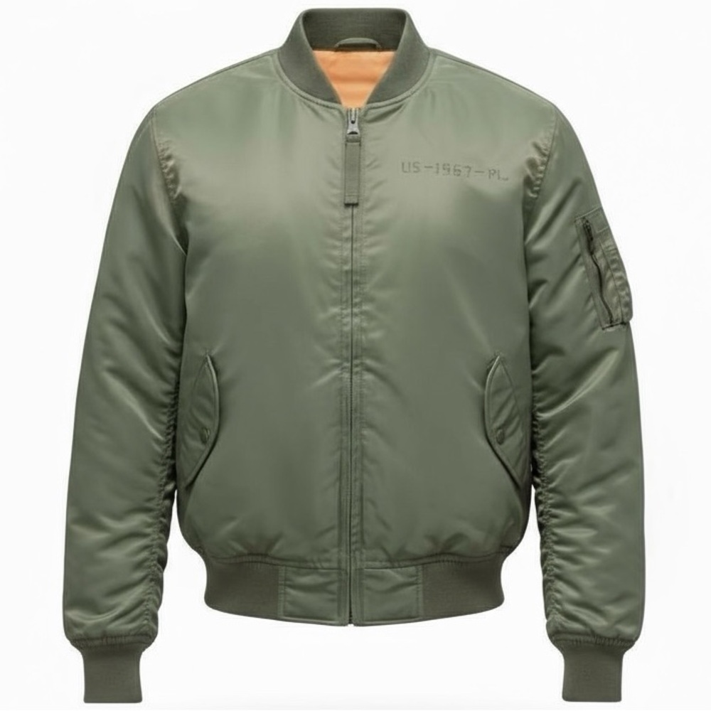 Ralph Lauren Type E Bomber Jacket Size Large Sherpa Lined Military Vintage
